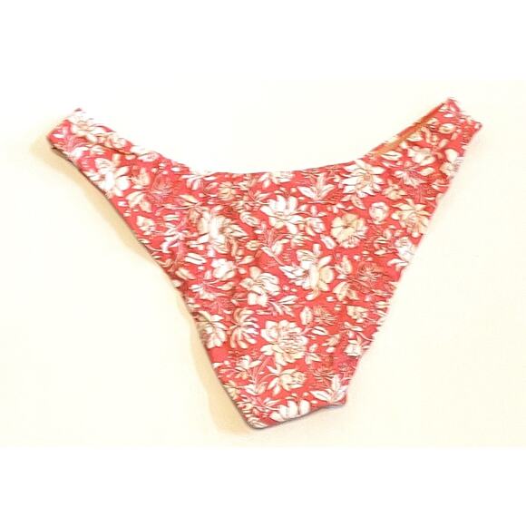 J. Crew Floral Swim Bikini Bottom Mauve Pink Tan Cream Size M NEW - Picture 5 of 9